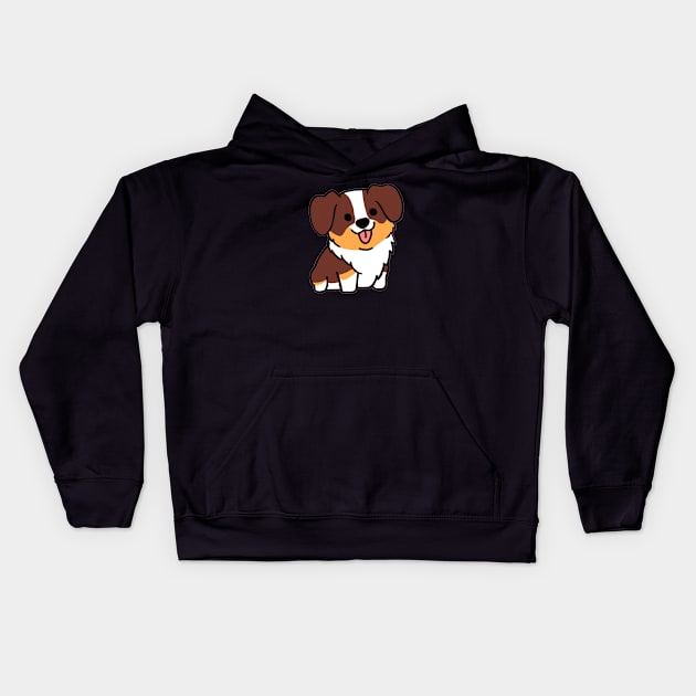 Red Tri Australian Shepard Kids Hoodie by MillerDesigns